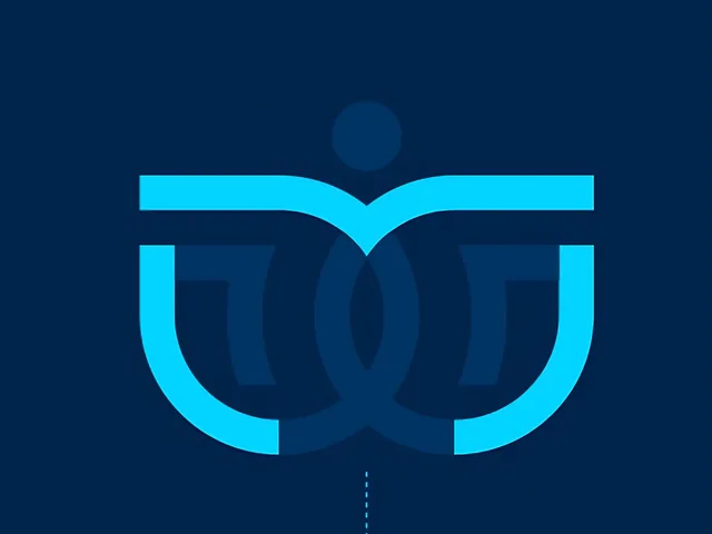 The letter M in the Well Motion logo